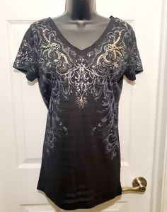 EUC Miss Me Black Tee L